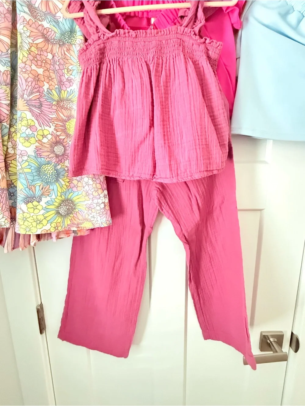 Girls Mixed Clothing Set - Pink, Light Blue & Multi Floral Pieces